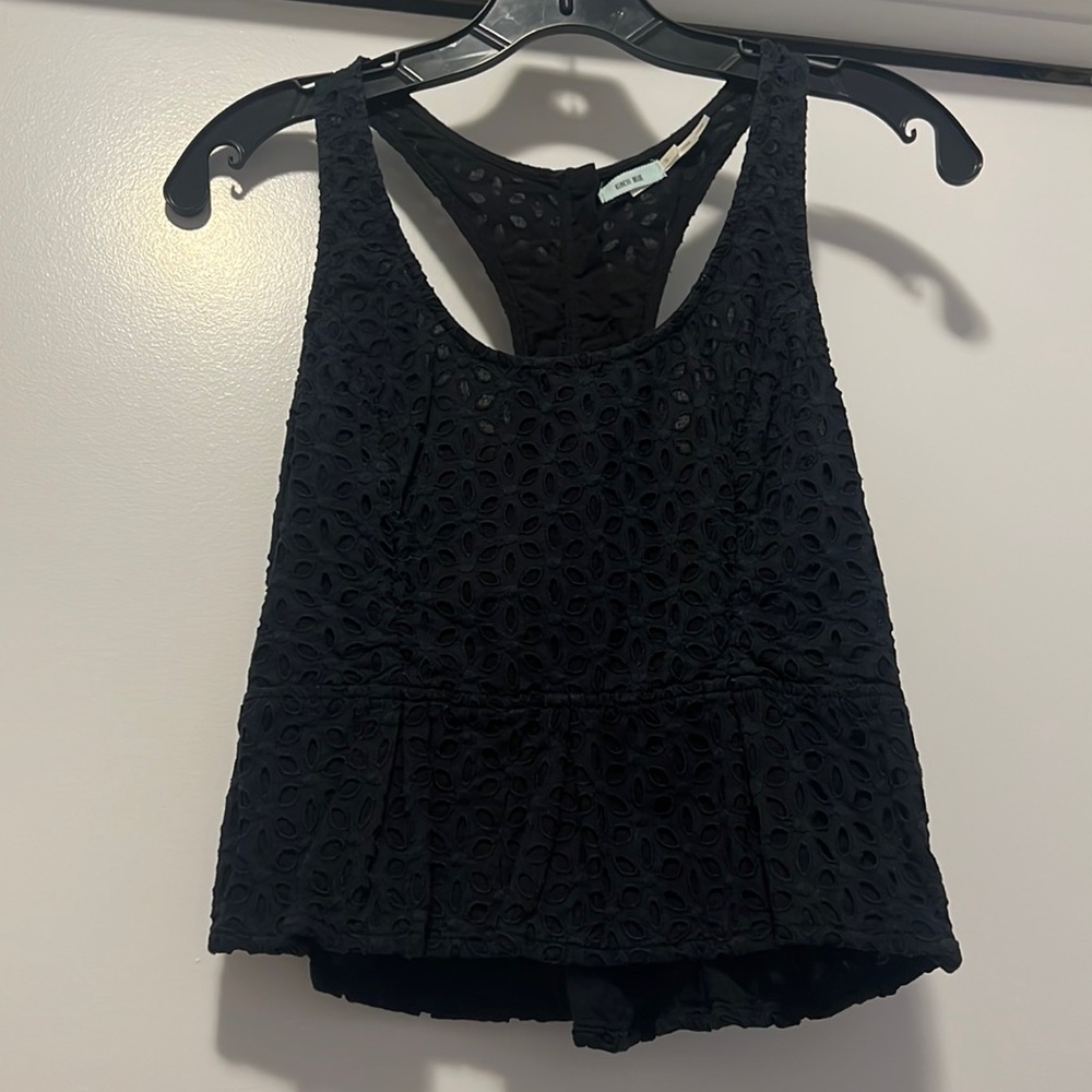 Urban Outfitters - black racer back w/ side zip flowy tank top